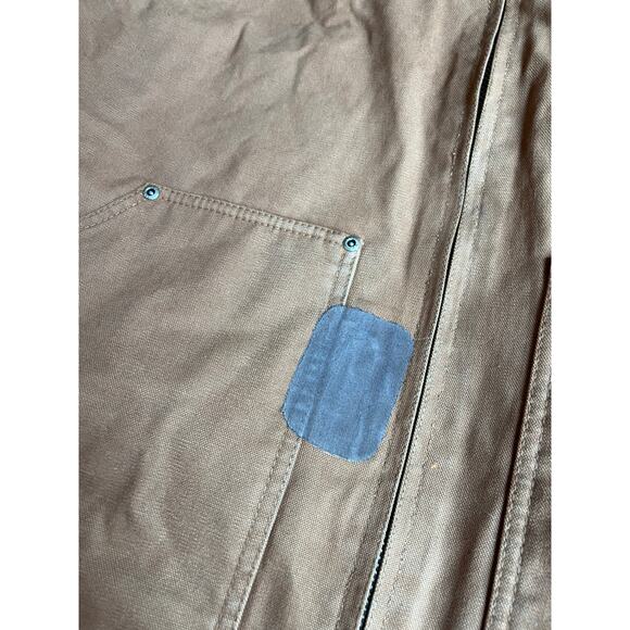 Lakin McKey men's large tall brown w/ patch cotton duck berber lined vest canvas - Picture 3 of 6